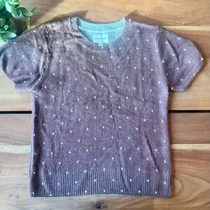 Lucky Brand Brown Polka Dot Women's Top